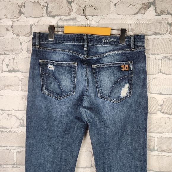 Joes Jeans Ex-Lover Destroyed Distressed Cropped Medium Blue Gemma Wash Size 30 - Picture 12 of 16